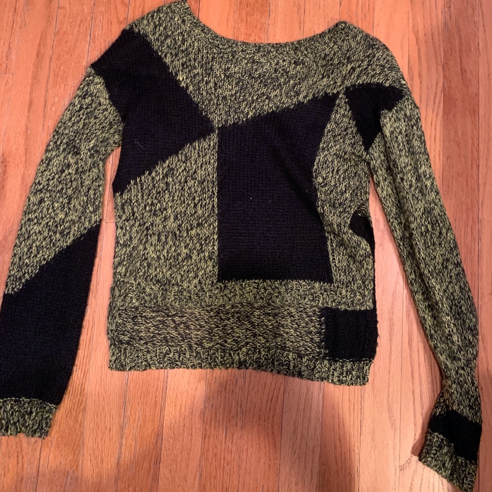 Yellow and Black Geometric Sweater